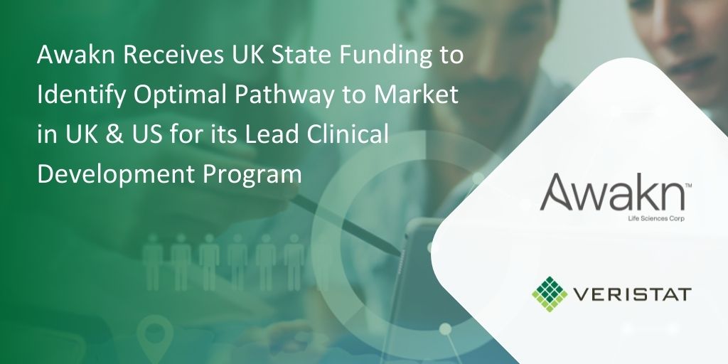 Veristat congratulates Awakn - UK State Funding to Identify Optimal Pathway to Market In UK & US