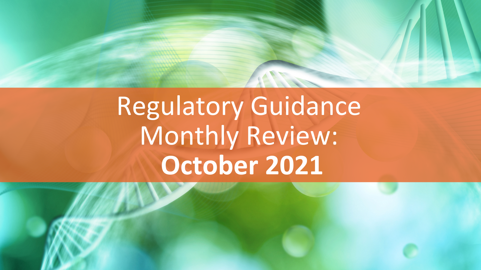 Regulatory Guidance Monthly Review - Oct 2021